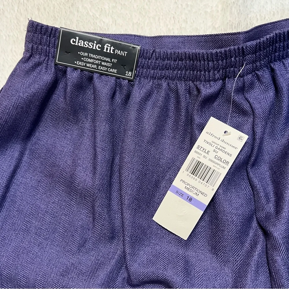ALFRED DUNNER Tivoli Gardens Pull-On Slacks 88501 Purple Size 18 NWT - Picture 5 of 7